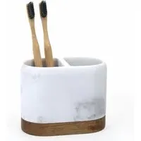 Acacia Toothbrush Holder - White