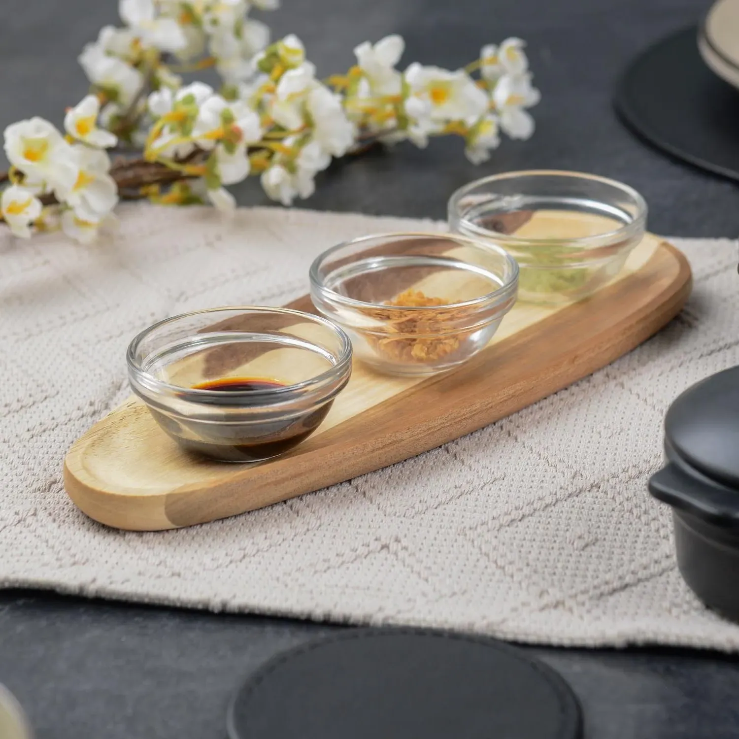 Acacia Wood Oval Long Serving Platter