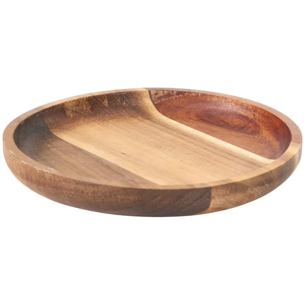 Acacia Wood Round Serving Platter - Natural