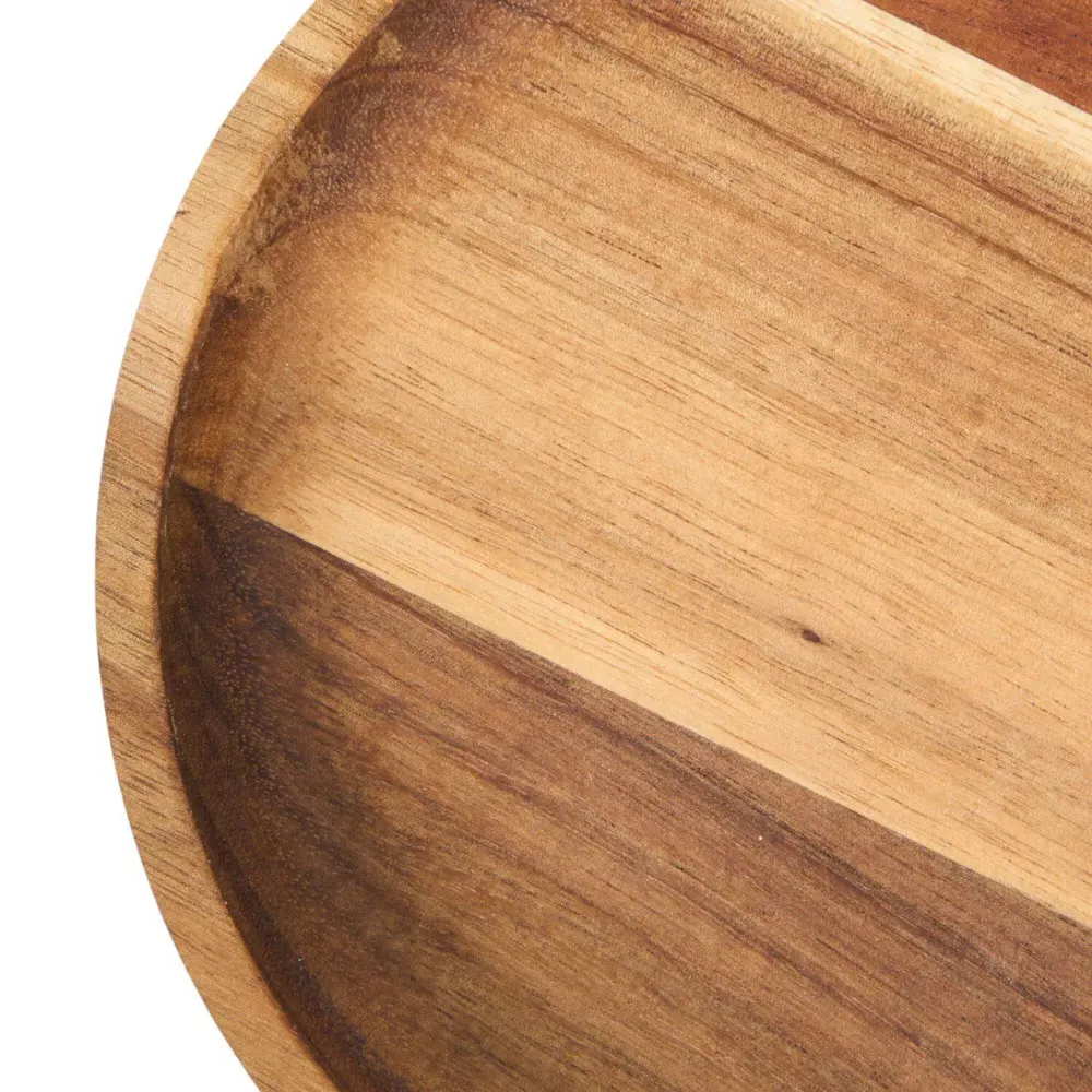 Acacia Wood Round Serving Platter - Natural