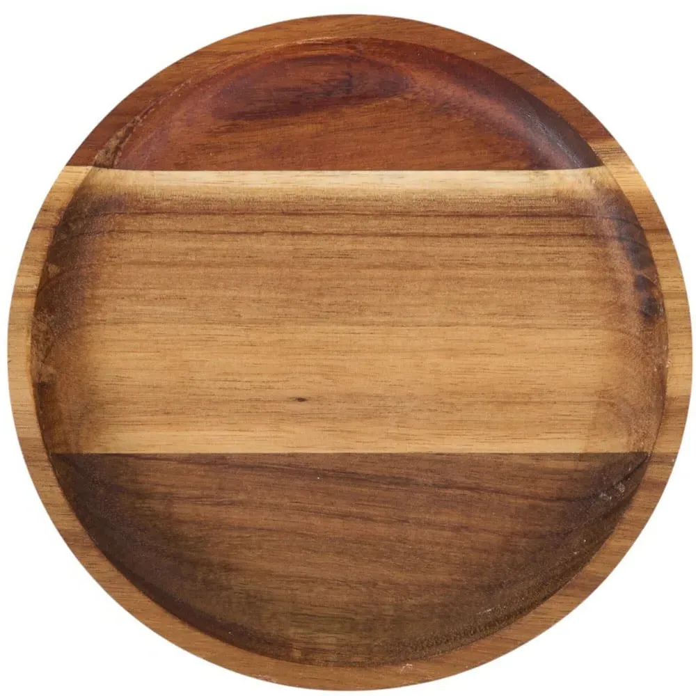 Acacia Wood Round Serving Platter - Natural