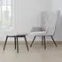 Accent Chair with Footstool - Grey, Linen