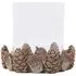 Acorn and Pinecone Hurricane Lantern - Brown