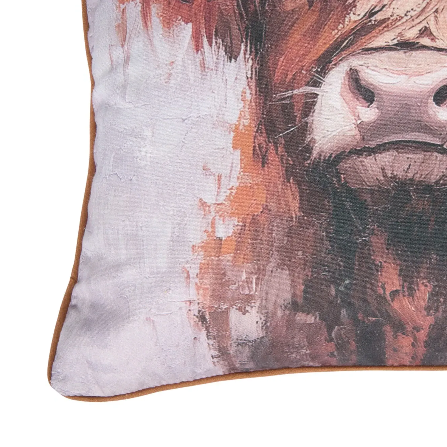 Ada Ingram Highland Cow Cushion - Brown