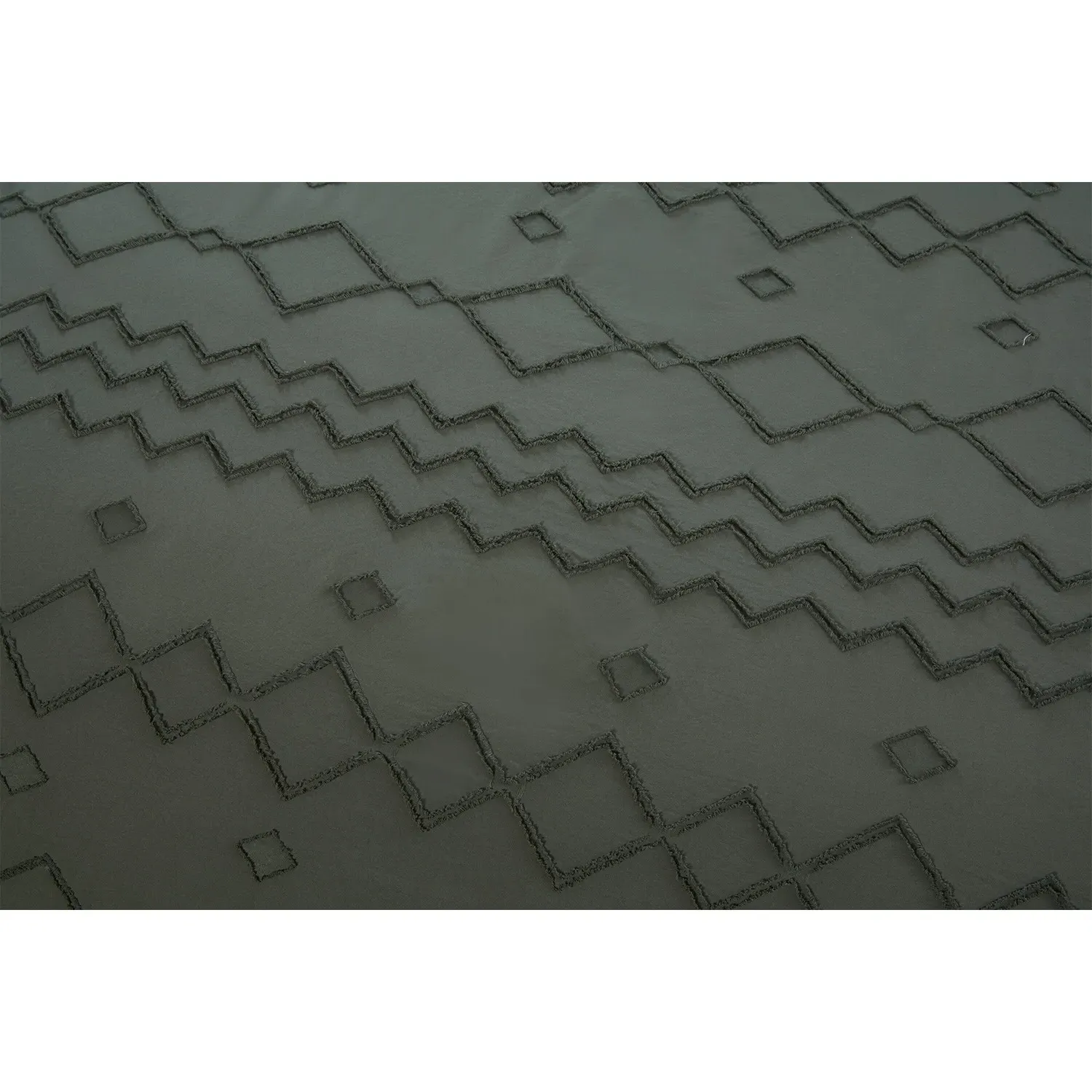 Adah Tufted Geo King Size Duvet Cover Set - Charcoal