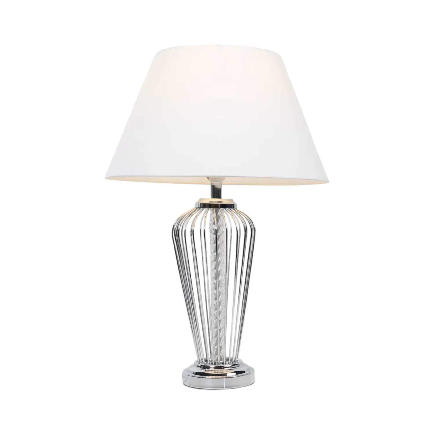 Adeline Table Lamp - Chrome, White
