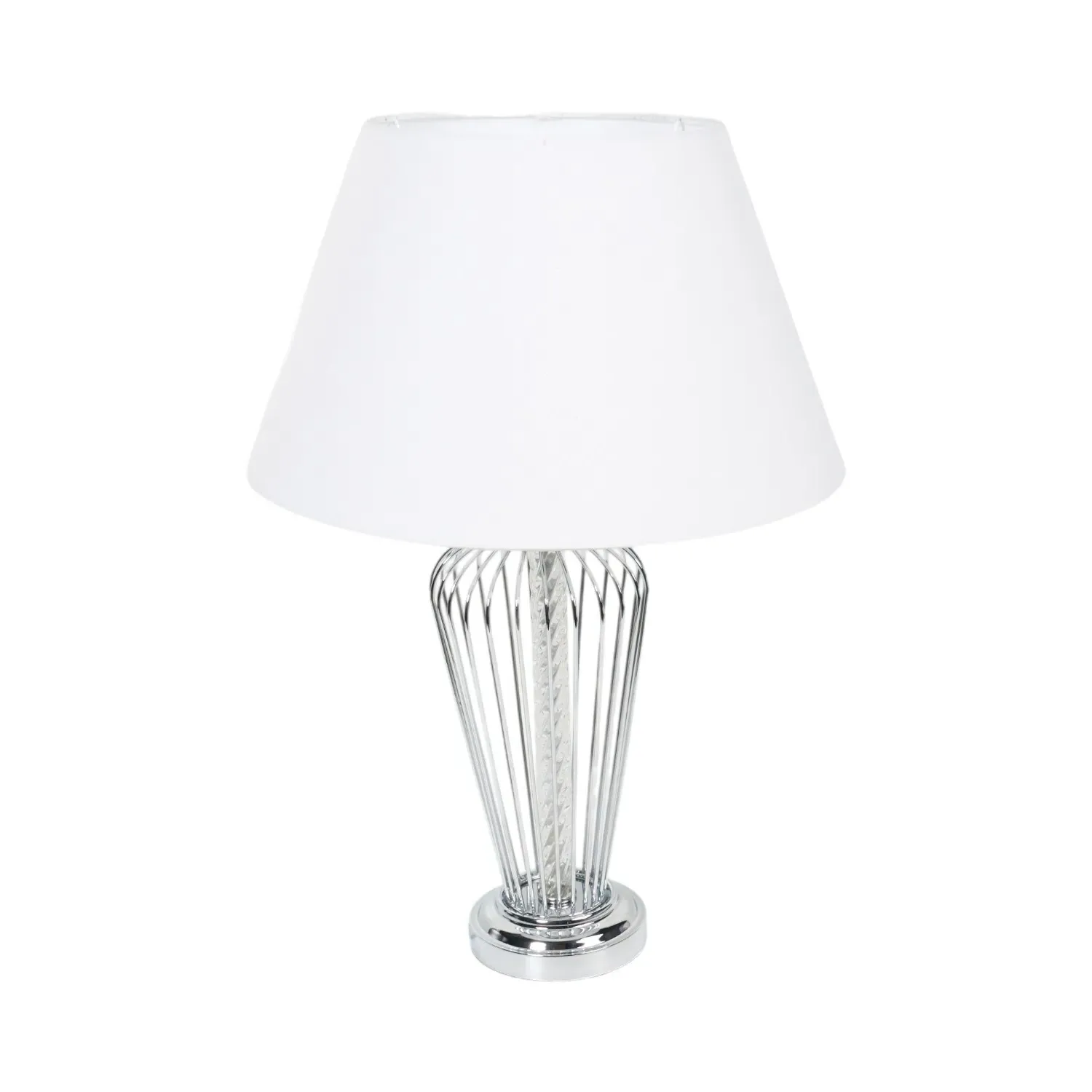 Adeline Table Lamp - Chrome, White