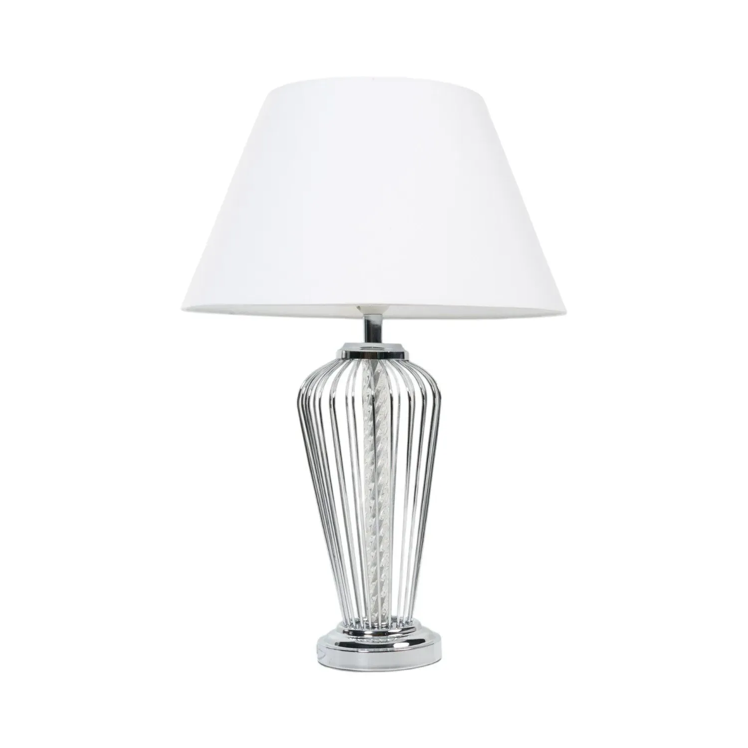 Adeline Table Lamp - Chrome, White