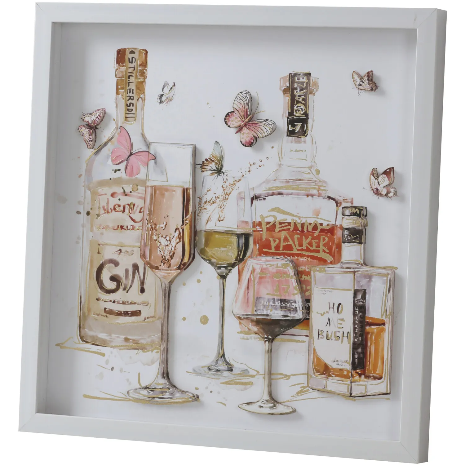 Afternoon Tipple Framed 3D Art - White