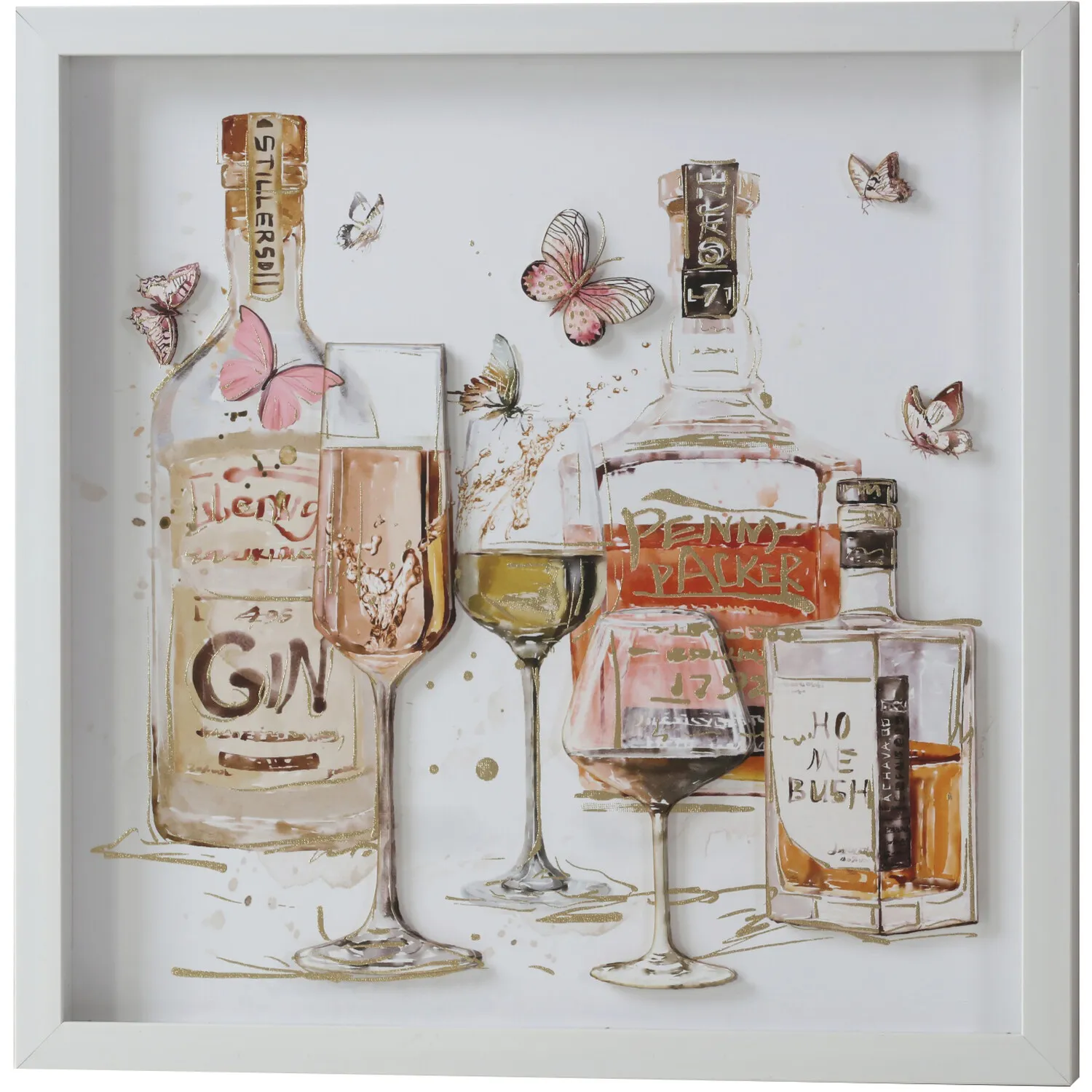 Afternoon Tipple Framed 3D Art - White