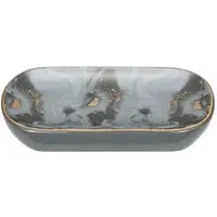 Agate Soap Dish - Grey, Stoneware