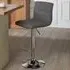 Alana Bar Stool Set of 2 with Adjustable Height - Grey, Linen