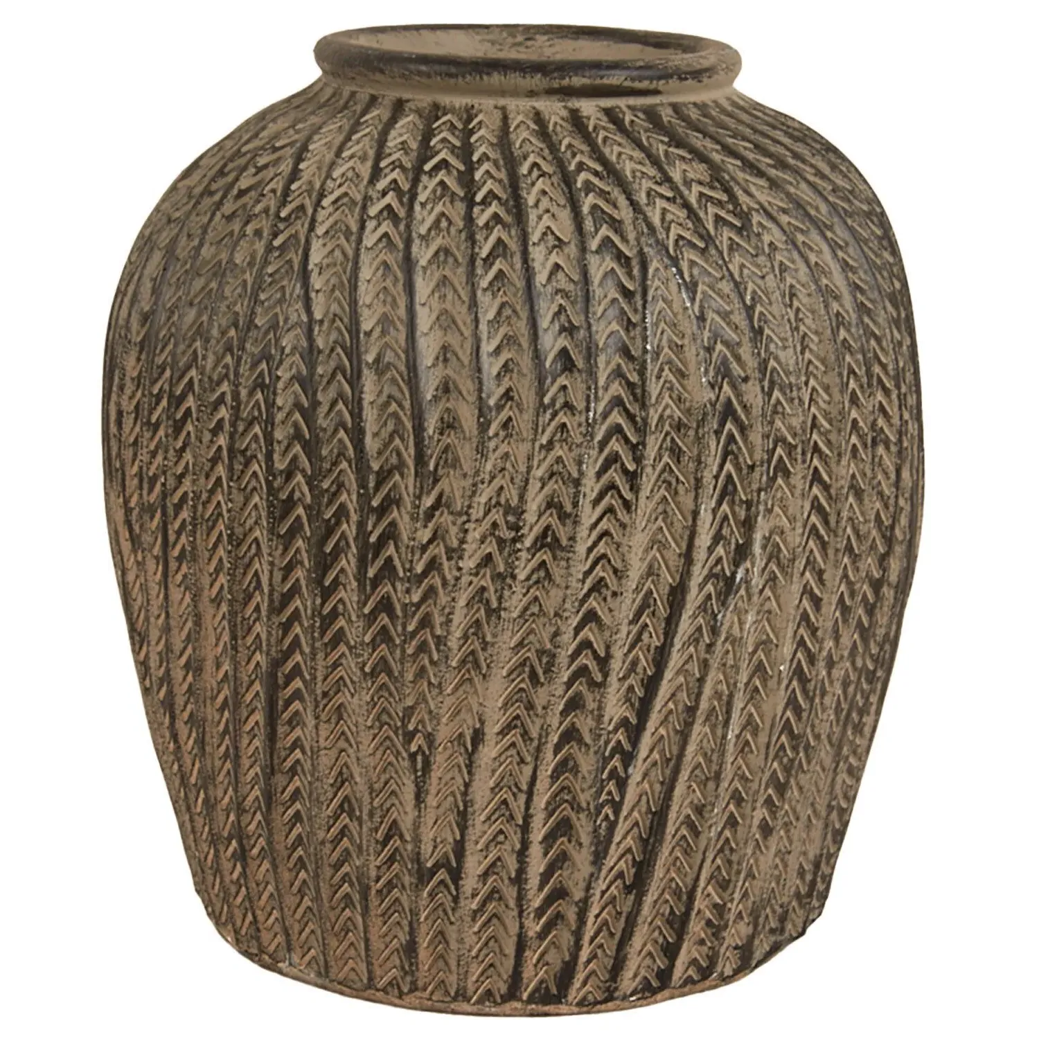 Alani Textured Vase - Brown