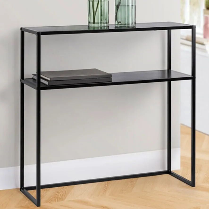 Alanya Console Table with Shelf - Black image