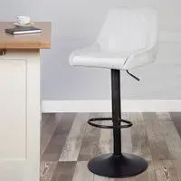 Alexis Velvet Bar Stool with Footrest - Grey