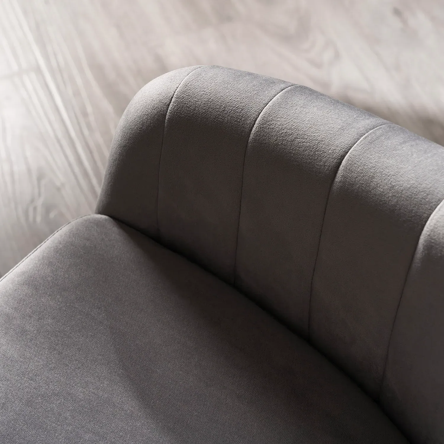 Alexis Velvet Chair with Gas Lift - Grey