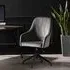 Alexis Velvet Chair with Gas Lift - Grey