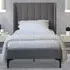 Alice King Size Bed Frame - Grey, Fabric