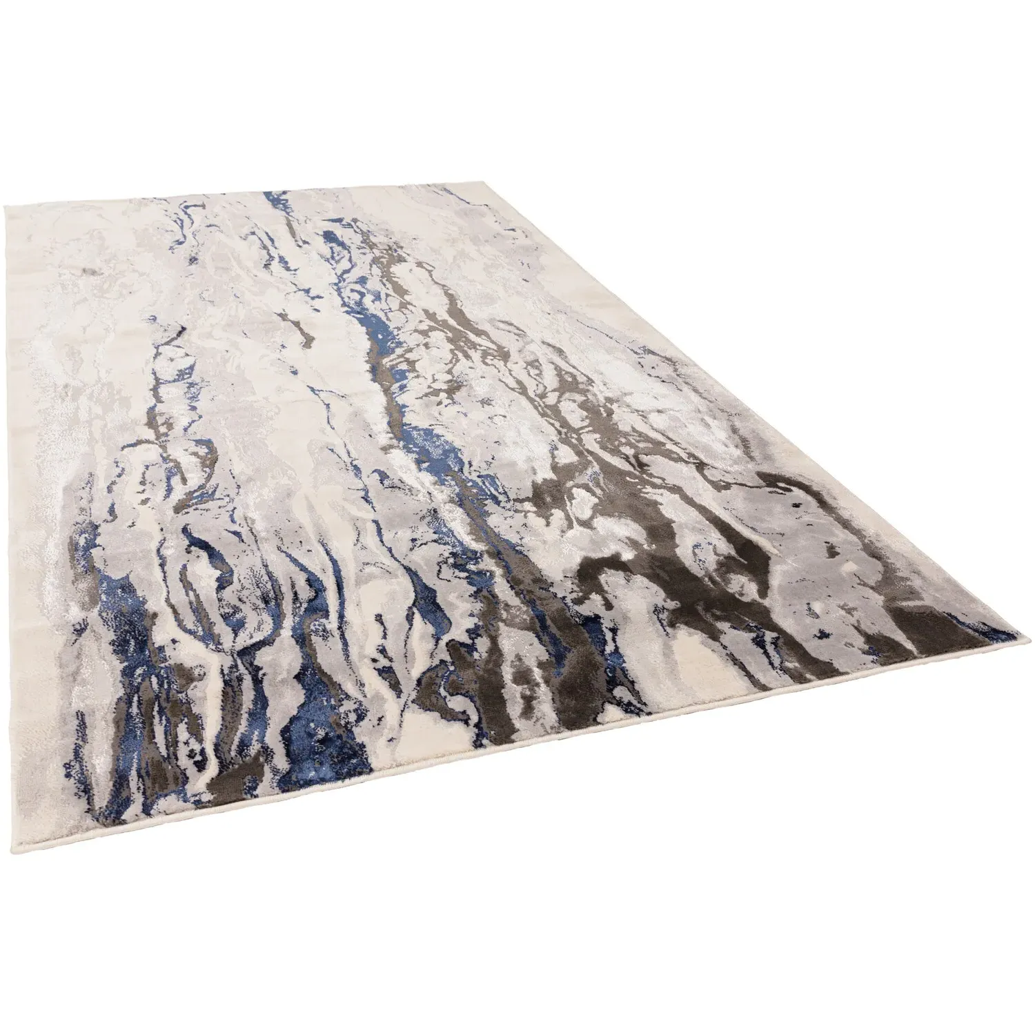 Almira Large Marble Rug - Navy