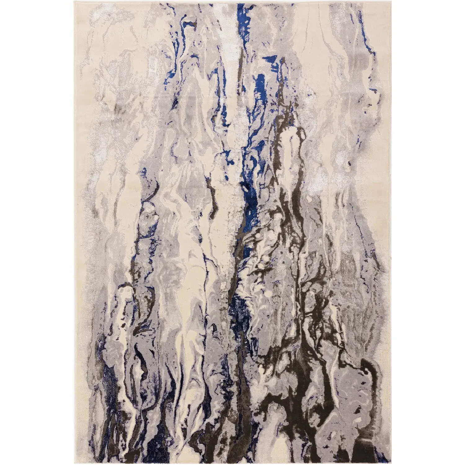 Almira Round Marble Rug - Navy