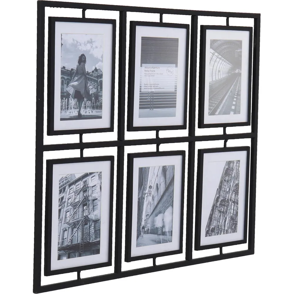 Alston Multi Aperture Metal Photo Frame - Black