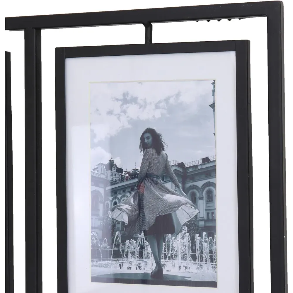 Alston Multi Aperture Metal Photo Frame - Black