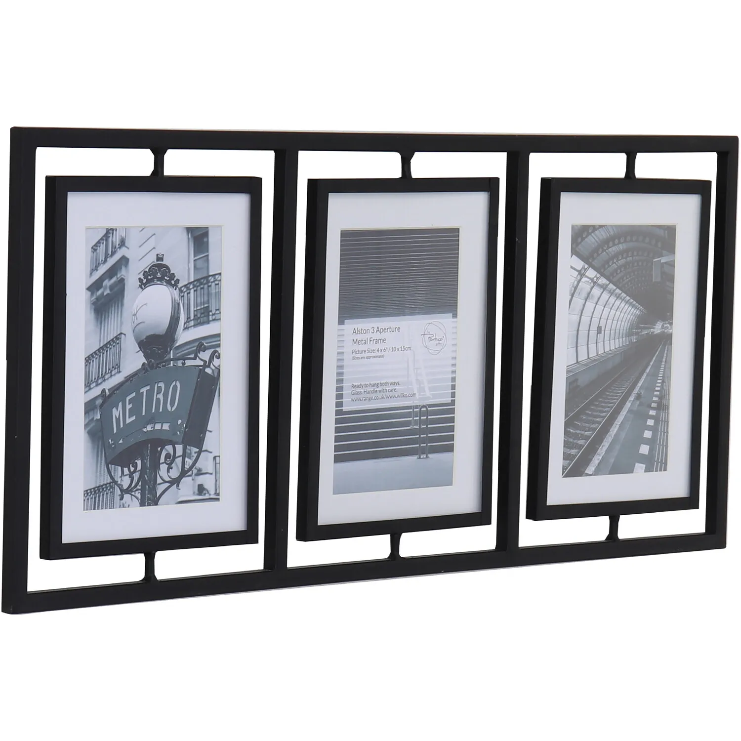 Alston Multi Aperture Metal Photo Frame - Black