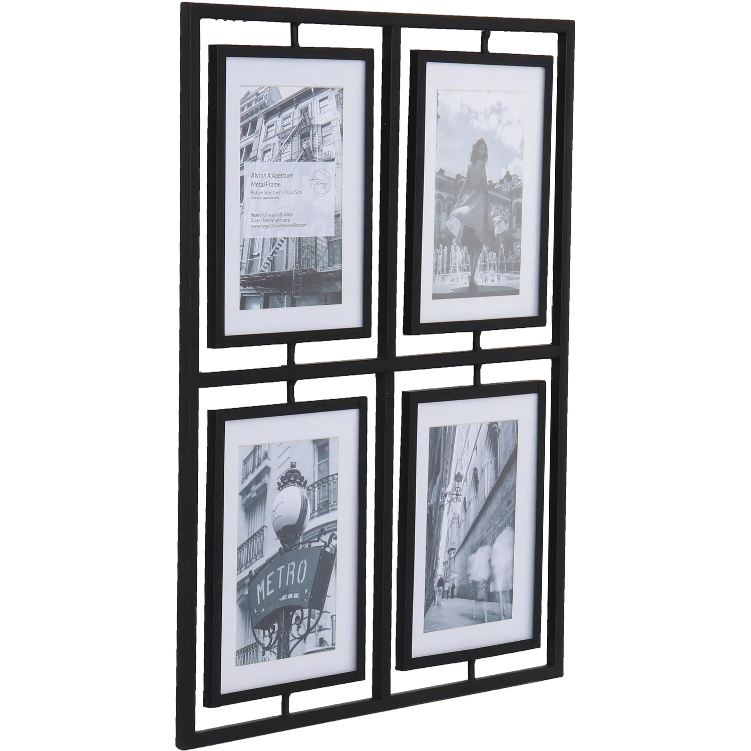 Alston Multi Aperture Metal Photo Frame - Black