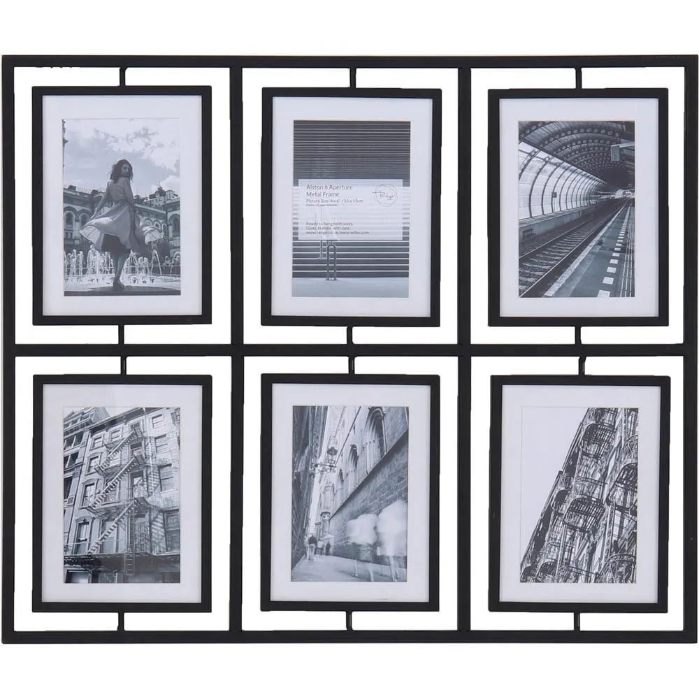 Alston Multi Aperture Metal Photo Frame - Black