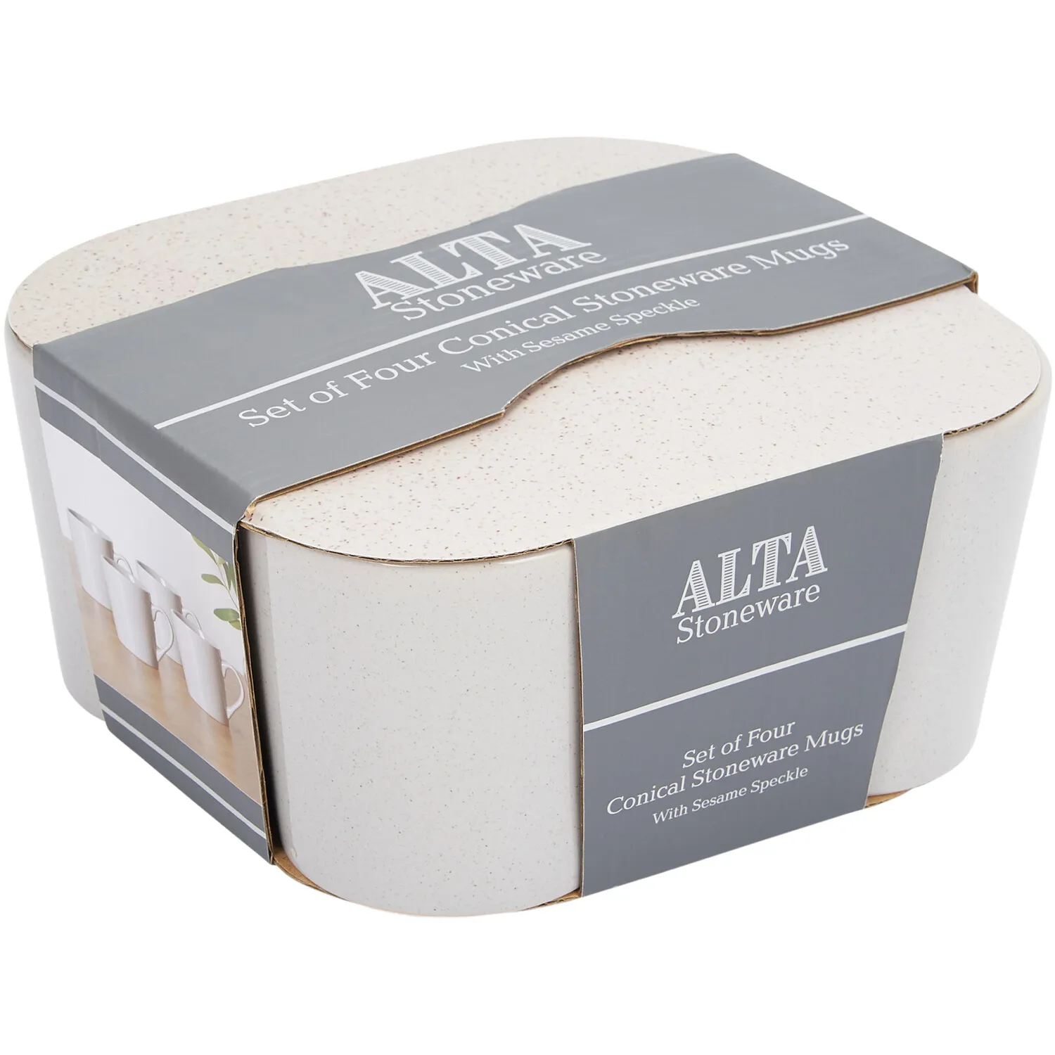 Alta Set of 4 Speckled Mugs - Grey