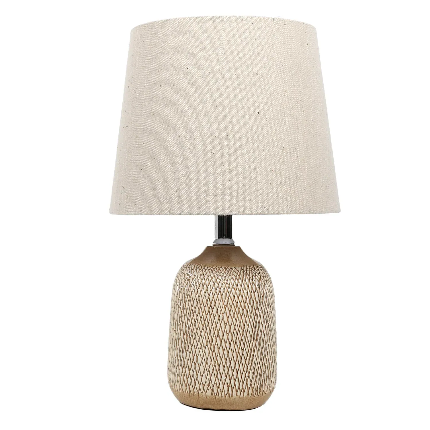 Alva Etched Table Lamp - Cream, Ceramic