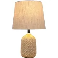 Alva Etched Table Lamp - Cream, Ceramic