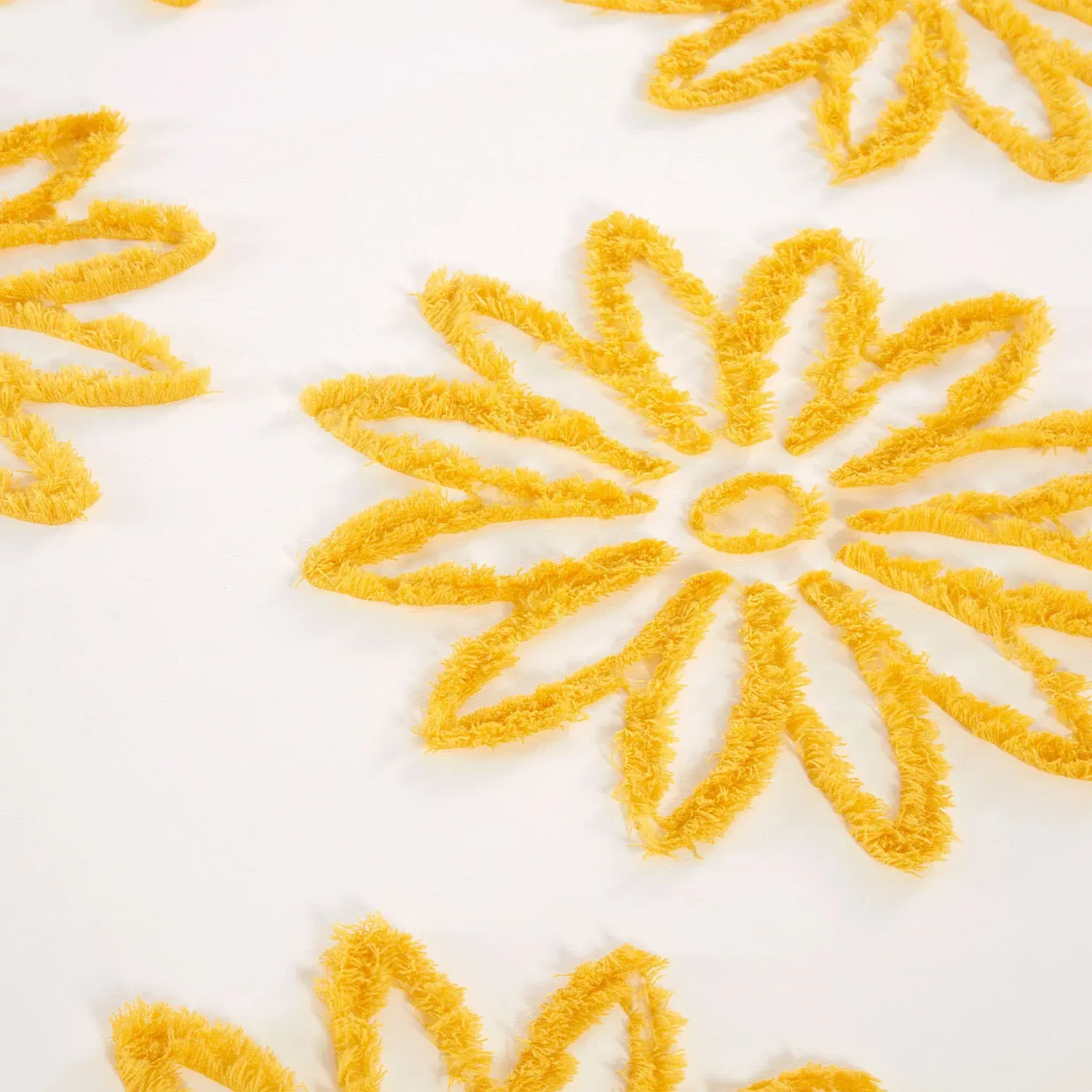 Alyssa Single Tufted Duvet Set - Ochre and White