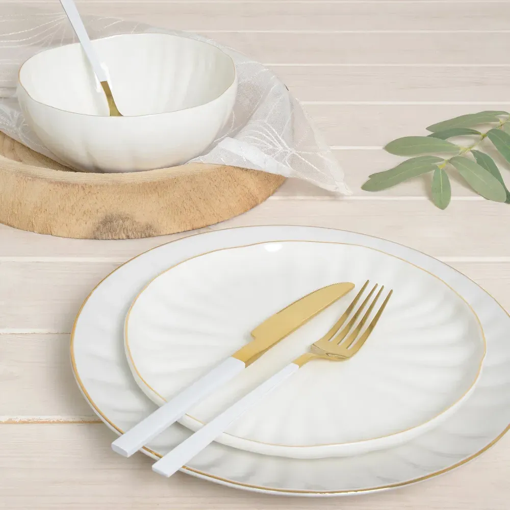 Amalfi 12 Piece Dinner Set - White, Porcelain
