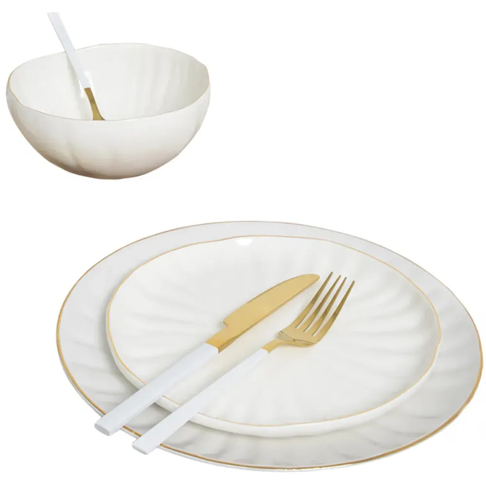 Amalfi 12 Piece Dinner Set - White, Porcelain