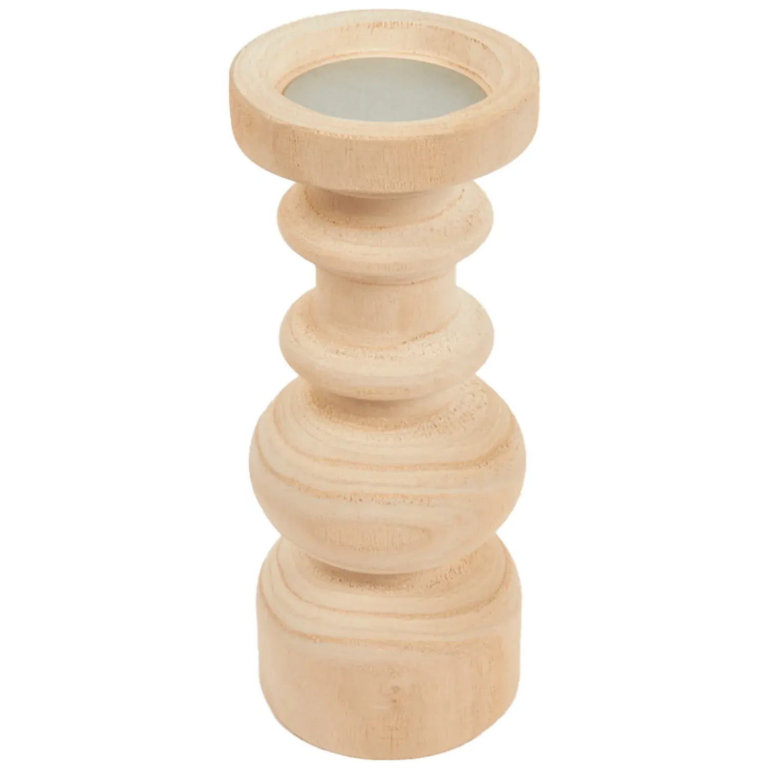 Amalie Wooden Candle Holder - Natural