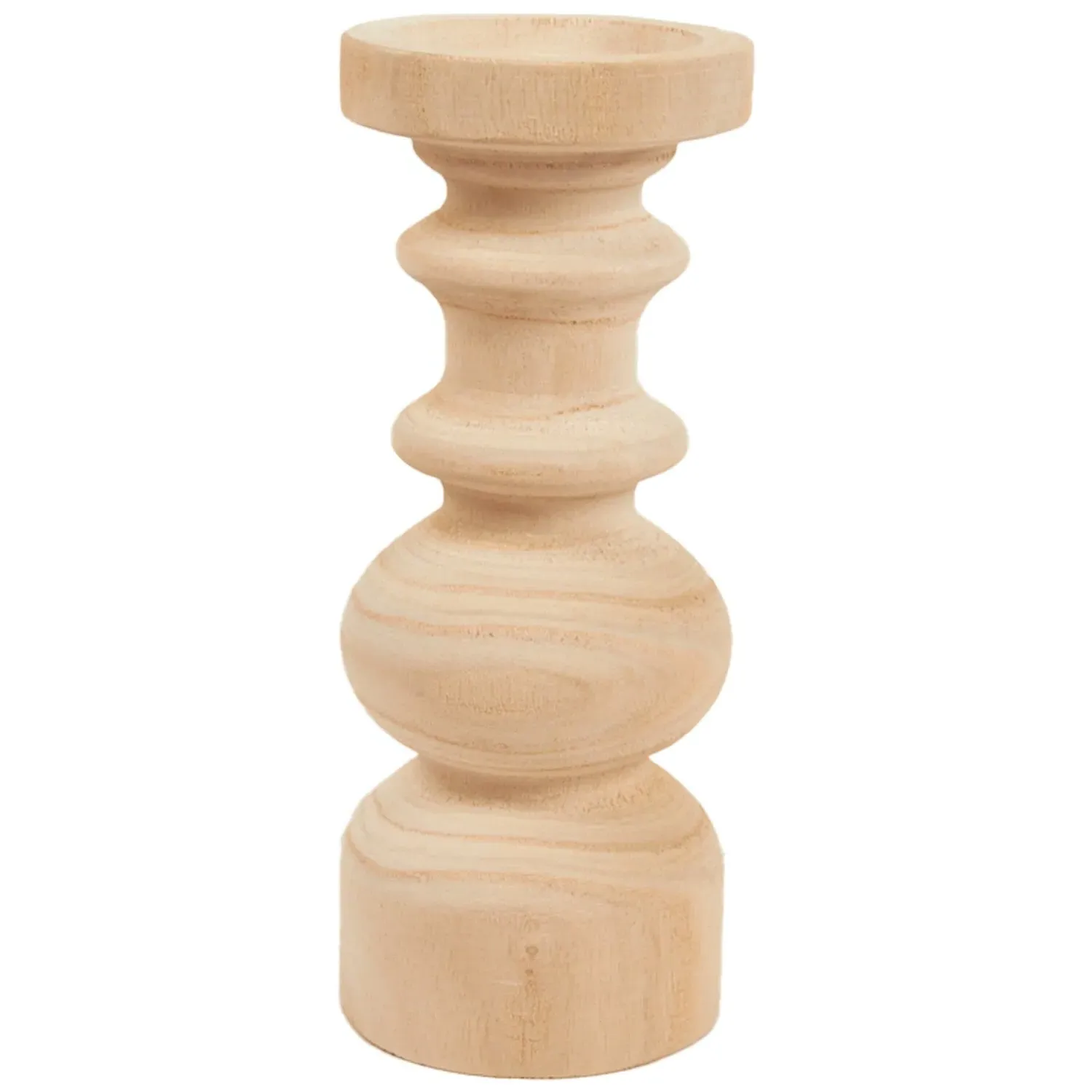 Amalie Wooden Candle Holder - Natural