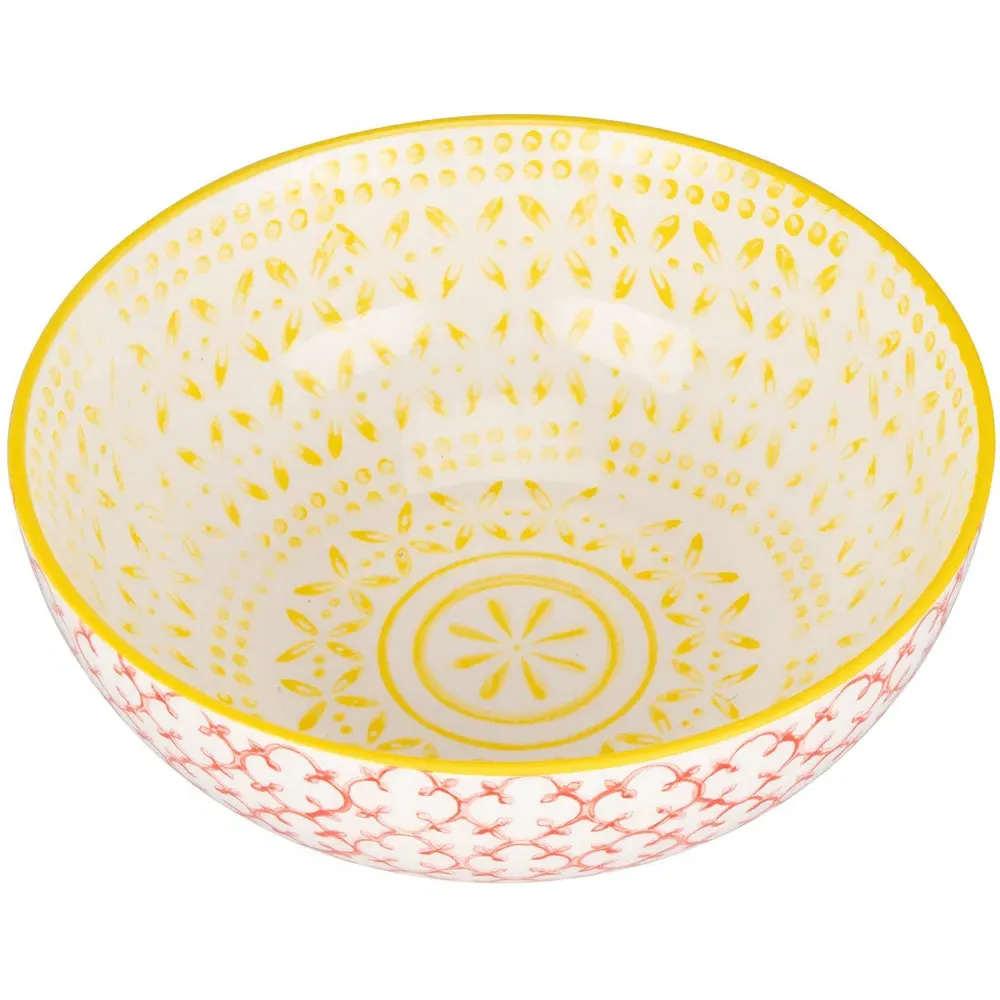 Amari Large Bowl - Red & Yellow, Stoneware