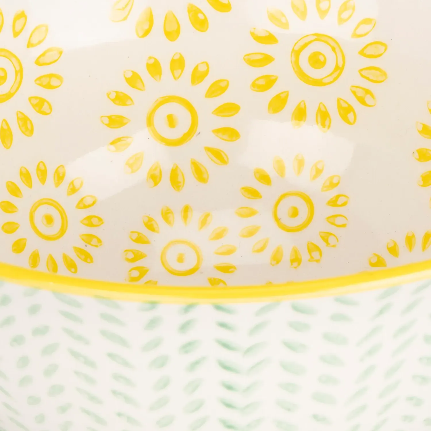 Amari Medium Bowl - Green & Yellow, Stoneware