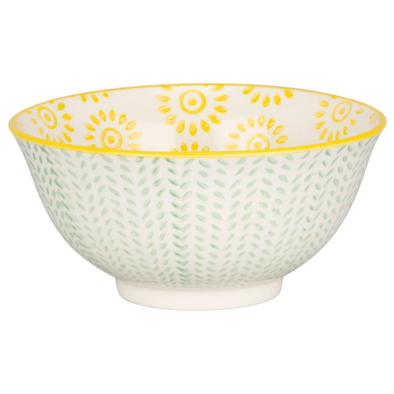 Amari Medium Bowl - Green & Yellow, Stoneware