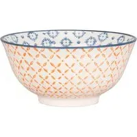 Amari Medium Bowl - Orange & Navy, Stoneware