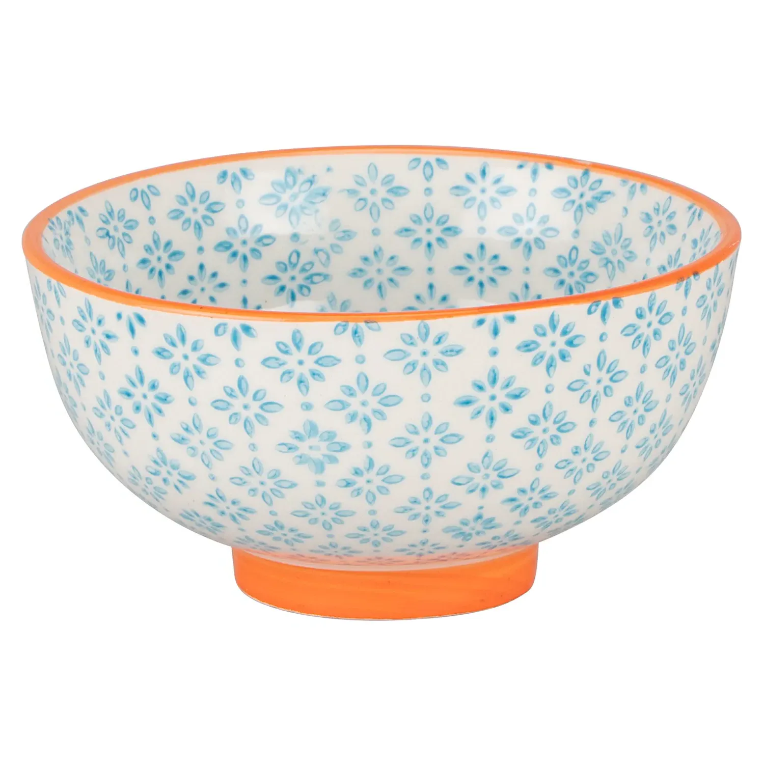 Amari Small Bowl - Light Blue & Orange, Stoneware image