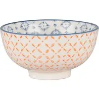 Amari Small Bowl - Orange & Navy, Stoneware