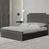 Amelia Double Ottoman Bed with Storage - Grey, Velvet