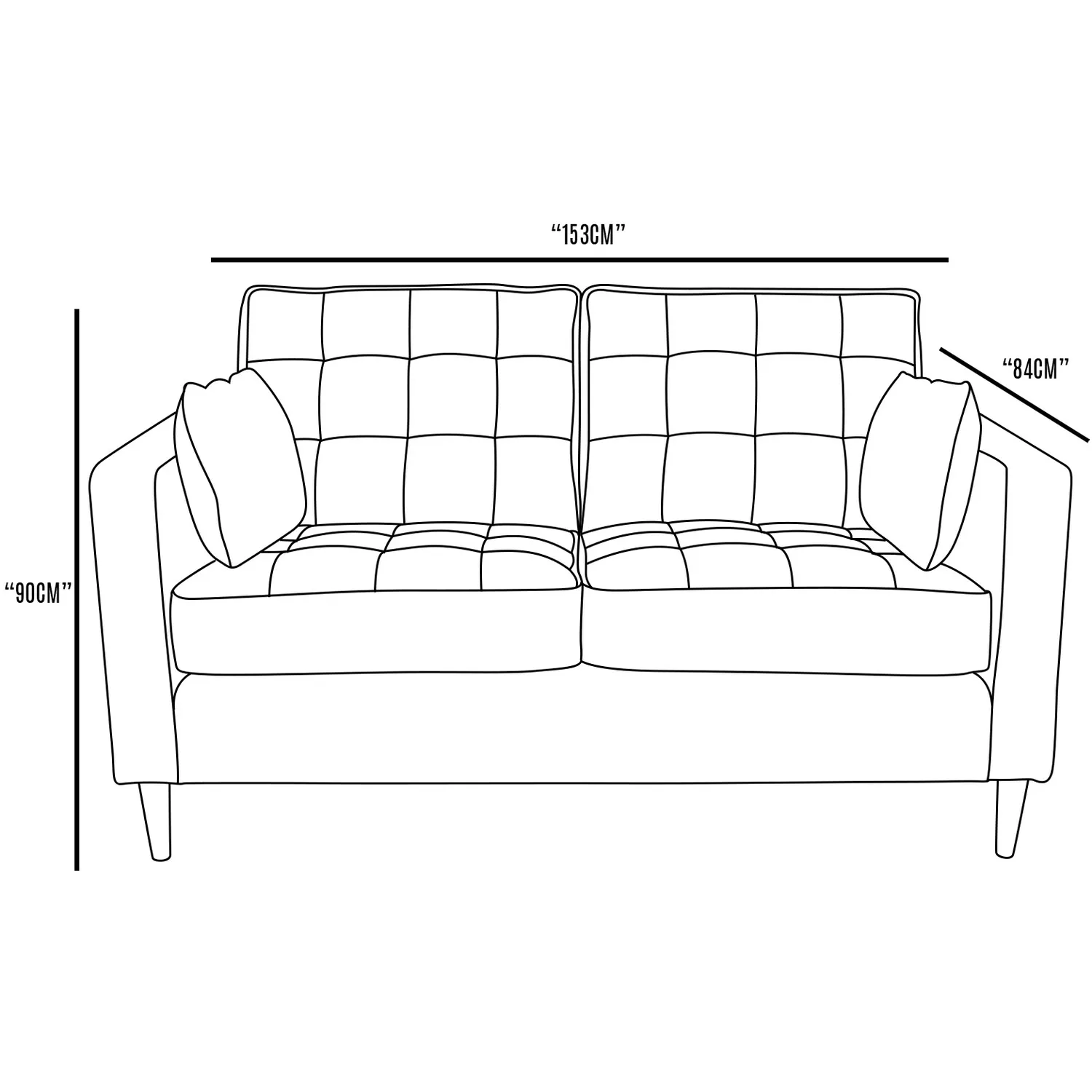 Anabelle 2-Seater Sofa - Brown, Fabric