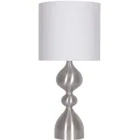 Anais Table Lamp - White, Silver