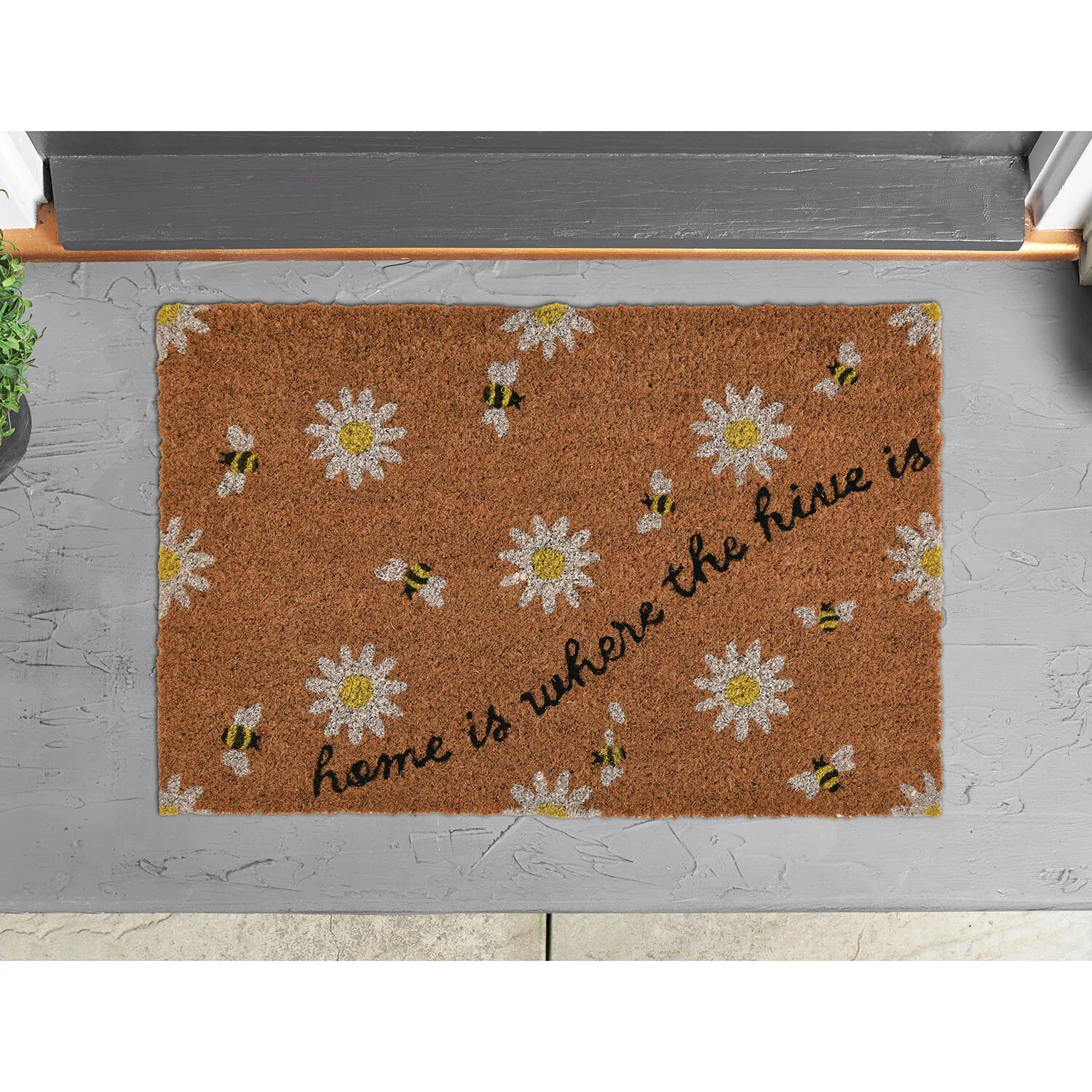 Animal Printed Coir Door Mat - Brown