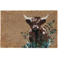 Animal Printed Coir Door Mat - Brown