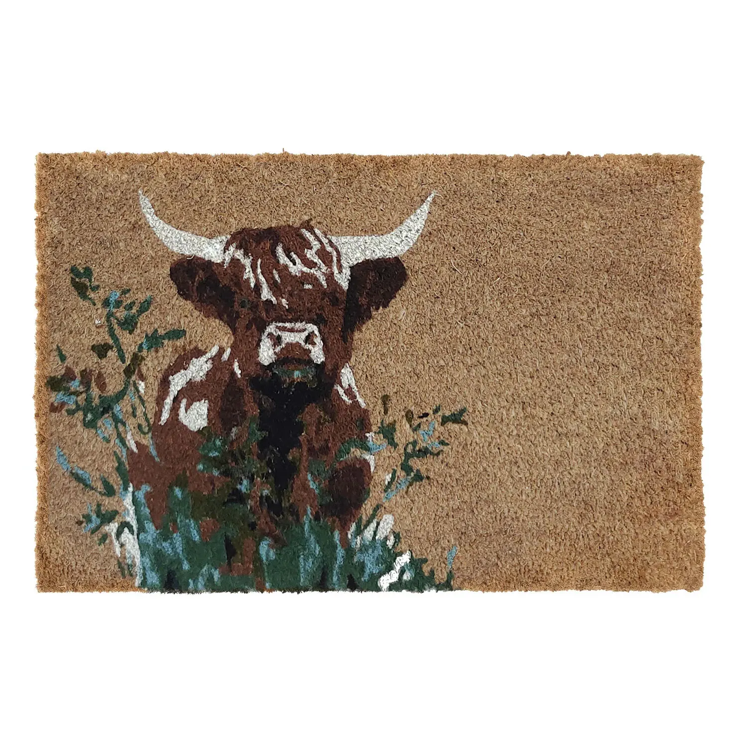 Animal Printed Coir Door Mat - Brown