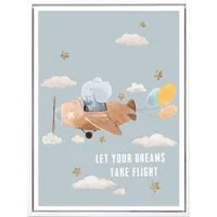 Animals In The Clouds Framed Canvas